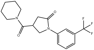 4-(piperidine-1-carbonyl)-1-[3-(trifluoromethyl)phenyl]pyrrolidin-2-on e Structure