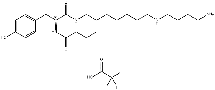 (S)-N-[7-[(4-AMINOBUTYL)AMINO]HEPTYL]-4-HYDROXY-A-[(1-OXOBUTYL)AMINO]BENZENEPROPANAMIDE DIHYDROCHLORIDE Structure
