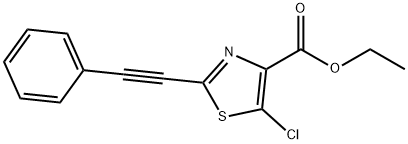 4-Thiazolecarboxylicacid,5-chloro-2-(phenylethynyl)-,ethylester(9CI) Structure