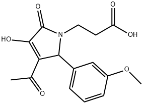 3-[3-ACETYL-4-HYDROXY-2-(3-METHOXY-PHENYL)-5-OXO-2,5-DIHYDRO-PYRROL-1-YL]-PROPIONIC ACID Structure