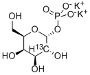 ALPHA-D-[2-13C]GALACTOPYRANOSYL 1-PHOSPHATE DIPOTASSIUM SALT Structure