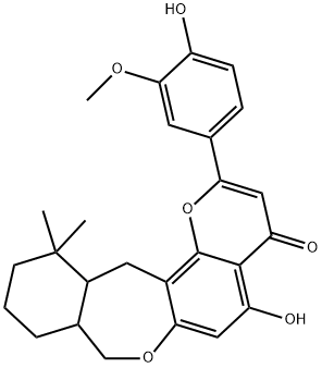 8,8a,9,10,11,12,12a,13-Octahydro-5-hydroxy-2-(4-hydroxy-3-methoxyphenyl)-12,12-dimethyl-4H-1-benzopyrano[7,8-c][2]benzoxepin-4-one Structure
