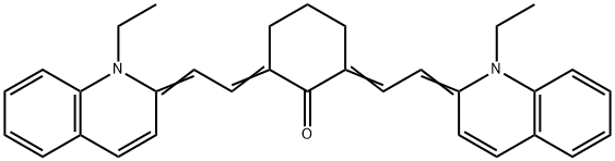 2,6-BIS((E)-2-[1-ETHYL-2(1H)-QUINOLINYLIDENE]ETHYLIDENE)CYCLOHEXANONE Structure