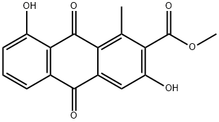1-Methyl-3,8-dihydroxy-9,10-dihydro-9,10-dioxoanthracene-2-carboxylic acid methyl ester Structure