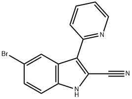 5-Bromo-3-(2-pyridyl)-1H-indole-2-carbonitrile Structure