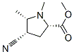 Proline, 4-cyano-1,5-dimethyl-, methyl ester, (2-alpha-,4-alpha-,5-alpha-)- (9CI) Structure