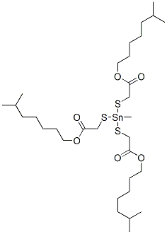triisooctyl 2,2',2''-[(methylstannylidyne)tris(thio)]triacetate Structure