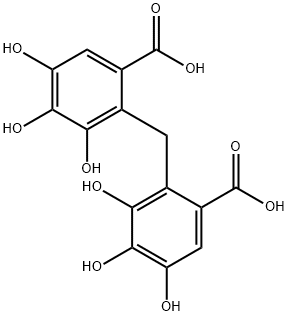3,3',4,4',5,5'-hexahydroxy-2,2'-methylenedi(benzoic acid)  Structure