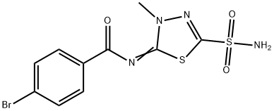 N-[5-(Aminosulfonyl)-3-methyl-1,3,4-thiadiazol-2(3H)-ylidene]-4-bromobenzamide Structure
