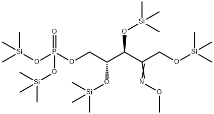 1-O,3-O,4-O-Tris(trimethylsilyl)-5-O-[bis(trimethylsilyloxy)phosphinyl]-D-erythro-2-pentulose O-methyl oxime Structure