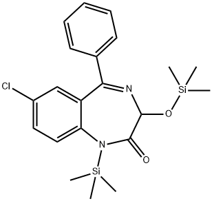 2H-1,4-Benzodiazepin-2-one, 7-chloro-1,3-dihydro-5-phenyl-1-(trimethyl silyl)-3-[(trimethylsilyl)oxy]- Structure