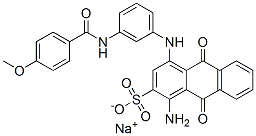 1-Amino-9,10-dihydro-4-[[3-[(4-methoxybenzoyl)amino]phenyl]amino]-9,10-dioxo-2-anthracenesulfonic acid sodium salt Structure