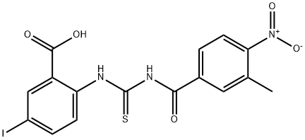 5-IODO-2-[[[(3-METHYL-4-NITROBENZOYL)AMINO]THIOXOMETHYL]AMINO]-BENZOIC ACID Structure