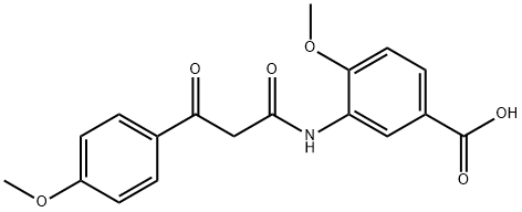 4-methoxy-3-[[3-(4-methoxyphenyl)-1,3-dioxopropyl]amino]benzoic acid  Structure