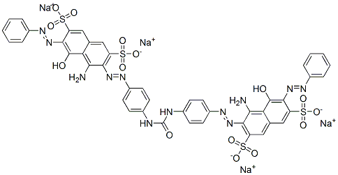 tetrasodium 3,3'-[carbonylbis(imino-p-phenyleneazo)]bis[4-amino-5-hydroxy-6-(phenylazo)naphthalene-2,7-disulphonate] Structure