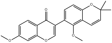 7-Methoxy-3-(5-methoxy-2,2-dimethyl-2H-1-benzopyran-6-yl)-4H-1-benzopyran-4-one Structure