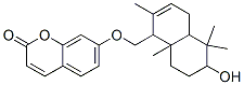 (-)-7-[(1,4,4a,5,6,7,8,8a-Octahydro-6-hydroxy-2,5,5,8a-tetramethylnaphthalen-1-yl)methoxy]-2H-1-benzopyran-2-one Structure