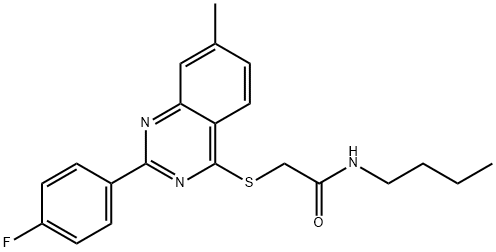 Acetamide, N-butyl-2-[[2-(4-fluorophenyl)-7-methyl-4-quinazolinyl]thio]- (9CI) Structure