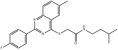 Acetamide, 2-[[2-(4-fluorophenyl)-6-methyl-4-quinazolinyl]thio]-N-(3-methylbutyl)- (9CI) Structure
