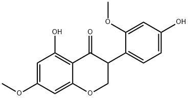 2,3-Dihydro-5-hydroxy-3-(4-hydroxy-2-methoxyphenyl)-7-methoxy-4H-1-benzopyran-4-one Structure