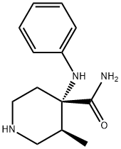 cis-3-methyl-4-(phenylamino)piperidine-4-carboxamide Structure