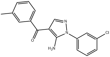 (5-AMINO-1-(3-CHLOROPHENYL)-1H-PYRAZOL-4-YL)(M-TOLYL)METHANONE Structure