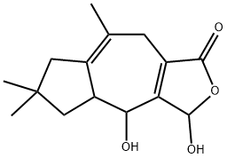 4,4a,5,6,7,9-Hexahydro-3,4-dihydroxy-6,6,8-trimethylazuleno[5,6-c]furan-1(3H)-one Structure