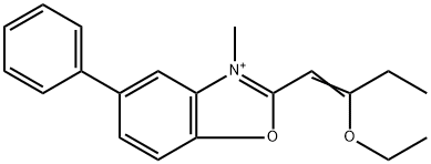 2-(2-Ethoxy-1-butenyl)-3-methyl-5-phenylbenzoxazolium Structure
