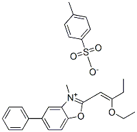2-(2-ethoxybut-1-enyl)-3-methyl-5-phenylbenzoxazolium p-toluenesulphonate Structure