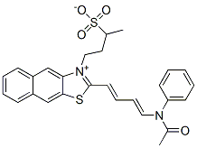 2-[4-(acetylanilino)-1,3-butadienyl]-3-(3-sulphonatobutyl)naphtho[2,3-d]thiazolium Structure