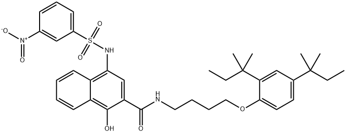 N-[4-[2,4-Bis(1,1-dimethylpropyl)phenoxy]butyl]-1-hydroxy-4-[[(3-nitrophenyl)sulfonyl]amino]-2-naphthalenecarboxamide Structure