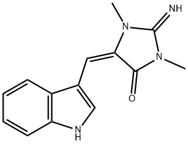 2-Imino-5-(1H-indol-3-ylmethylene)-1,3-dimethylimidazolidin-4-one Structure