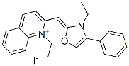 1-ethyl-2-[(3-ethyl-4-phenyl-3H-oxazol-2-ylidene)methyl]quinolinium iodide Structure