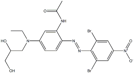 N-[2-[(2,6-Dibromo-4-nitrophenyl)azo]-5-[(2,3-dihydroxypropyl)ethylamino]phenyl]acetamide Structure