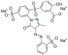 trisodium 5-[[2-[4,5-dihydro-3-methyl-5-oxo-4-[(2-sulphonatophenyl)azo]-1H-pyrazol-1-yl]-4-sulphonatophenyl]sulphonyl]salicylate Structure