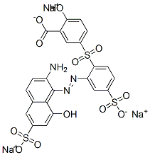 5-[[2-[(2-Amino-8-hydroxy-6-sulfo-1-naphthalenyl)azo]-4-sulfophenyl]sulfonyl]-2-hydroxybenzoic acid trisodium salt Structure