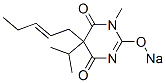 5-Isopropyl-1-methyl-5-(2-pentenyl)-2-sodiooxy-4,6(1H,5H)-pyrimidinedione Structure