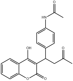 N-(4-(1-(4-hydroxy-2-oxo-2H-1-benzopyran-3-yl)-3-oxobutyl)phenyl)acetamide Structure