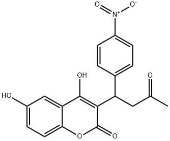 4,6-Dihydroxy-3-[1-(4-nitrophenyl)-3-oxobutyl]-2H-1-benzopyran-2-one Structure