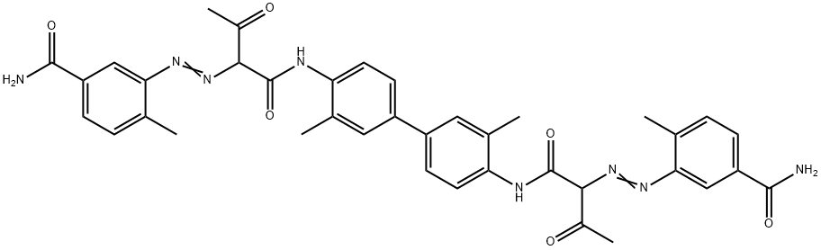 N,N'-(3,3'-Dimethyl(1,1'-biphenyl)-4,4'-diyl)bis(2-((5-carbamyl-2-methylphenyl)azo)-3-oxobutanamide) Structure