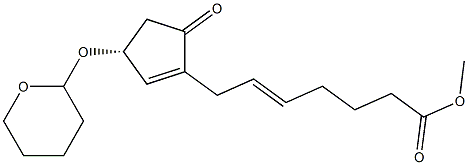 5-Heptenoic acid, 7-[5-oxo-3-[(tetrahydro-2H-pyran-2-yl)oxy]-1-cyclopenten-1-yl]-, Methyl ester, [3R-(Z)]- Structure