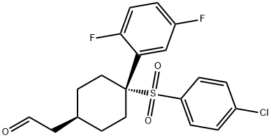 2-((1s,4s)-4-(4-chlorophenylsulfonyl)-4-(2,5-difluorophenyl)cyclohexyl)acetaldehyde Structure