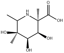 2-Piperidinecarboxylic acid, 3,4,5-trihydroxy-2,5,6-trimethyl-, (2R,3R,4R,5S)- (9CI) Structure