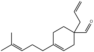 1-allyl-4-(4-methyl-3-pentenyl)cyclohex-3-ene-1-carbaldehyde  Structure