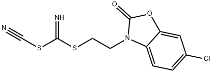 [(6-CHLORO-2-OXOBENZO[D]OXAZOL-3(2H)-YL)METHYL]METHYL CYANOCARBONIMIDODITHIOATE Structure