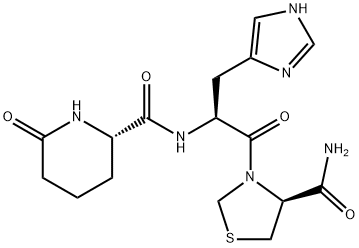 [2S-[2R*[R*(R*)]]]-N-[2-[4-(aminocarbonyl)-3-thiazolidinyl]-1-(1H-imidazol-4-ylmethyl)-2-oxoethyl]-6-oxopiperidine-2-carboxamide Structure
