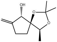 1,3-Dioxaspiro[4.4]nonan-6-ol,2,2,4-trimethyl-7-methylene-,(4S,5S,6S)-(9CI) Structure
