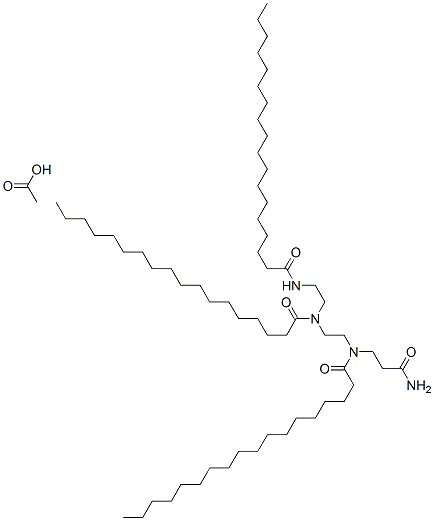 N-[2-[(3-amino-3-oxopropyl)stearoylamino]ethyl]-N-[2-(stearoylamino)ethyl]stearamide monoacetate Structure