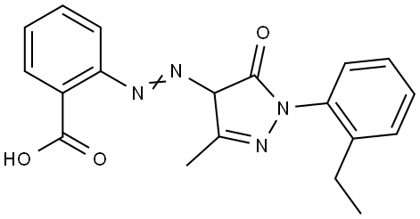2-[[1-(2-ethylphenyl)-4,5-dihydro-3-methyl-5-oxo-1H-pyrazol-4-yl]azo]benzoic acid  Structure
