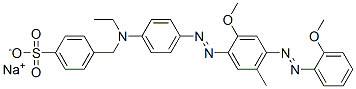 4-[[Ethyl[4-[[2-methoxy-4-[(2-methoxyphenyl)azo]-5-methylphenyl]azo]phenyl]amino]methyl]benzenesulfonic acid sodium salt Structure